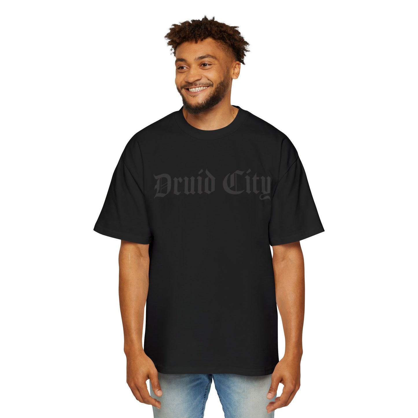 Druid City Oversized Tee White on White/Black on Black