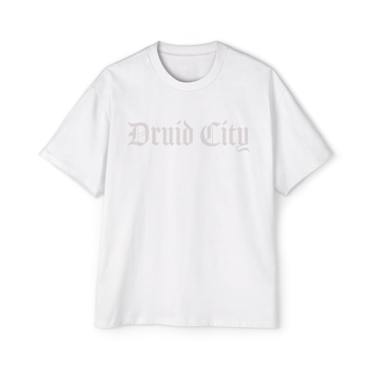 Druid City Oversized Tee White on White/Black on Black