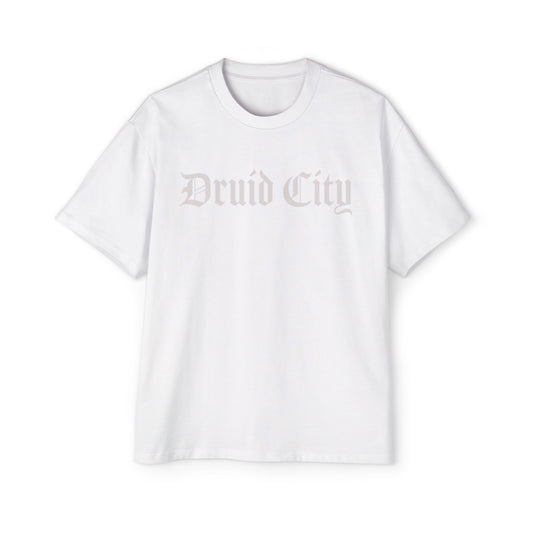 Druid City Oversized Tee White on White/Black on Black