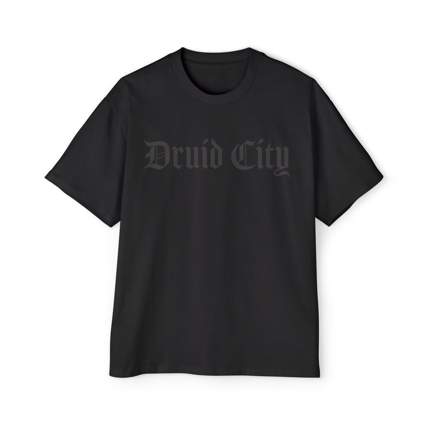 Druid City Oversized Tee White on White/Black on Black