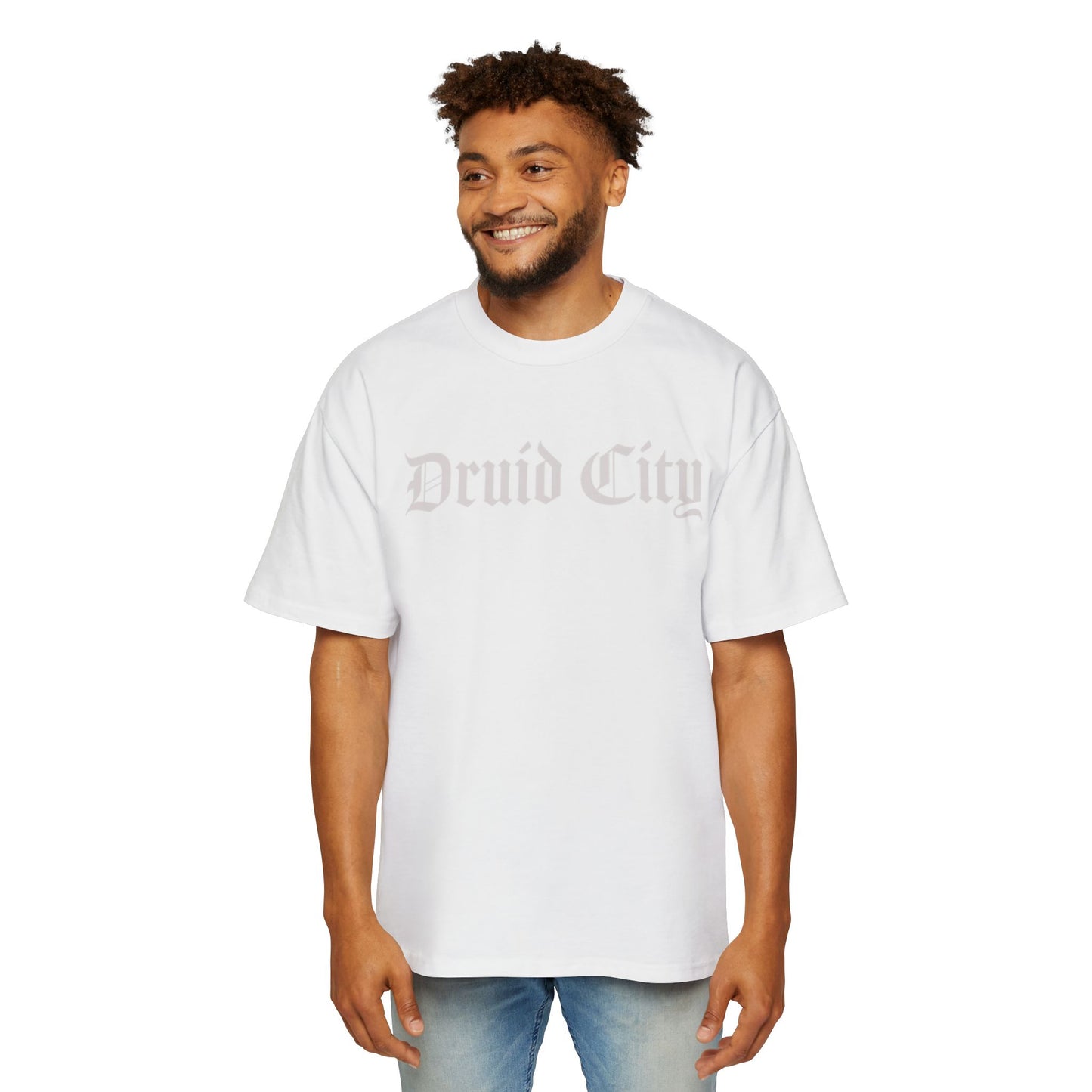 Druid City Oversized Tee White on White/Black on Black